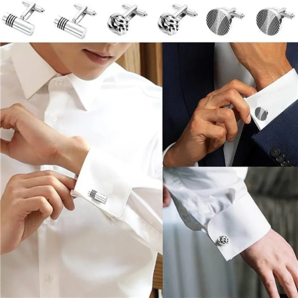 12 Pairs Men's Classic Tone Cufflinks Set